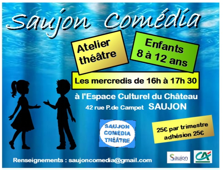 Affiche de l'atelier théâtre enfants de Saujon Comédia
